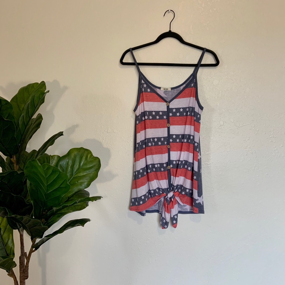 First Love | Stars & Stripes Front Tie Tank